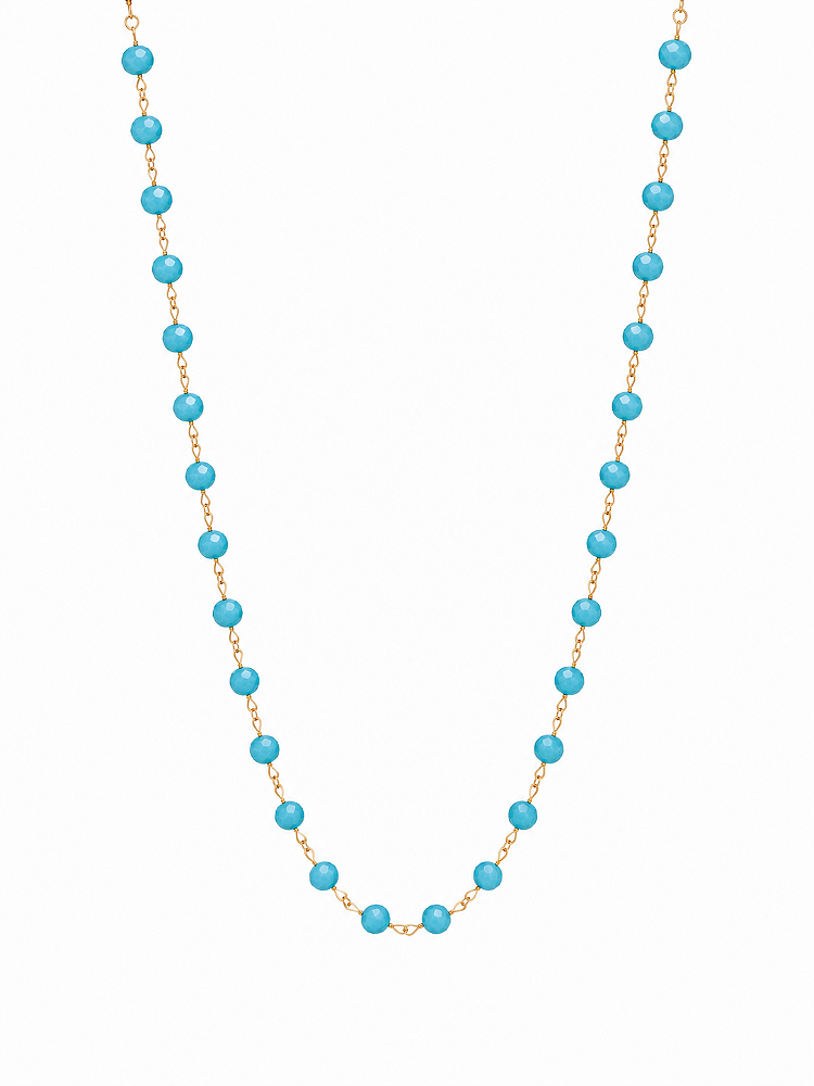 Chocker Elos Azul Folheado a Ouro