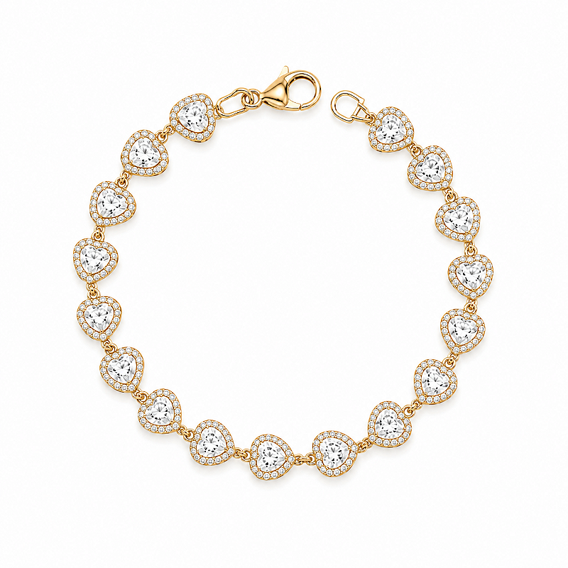Pulseira Coração Folheada Ouro Rosa