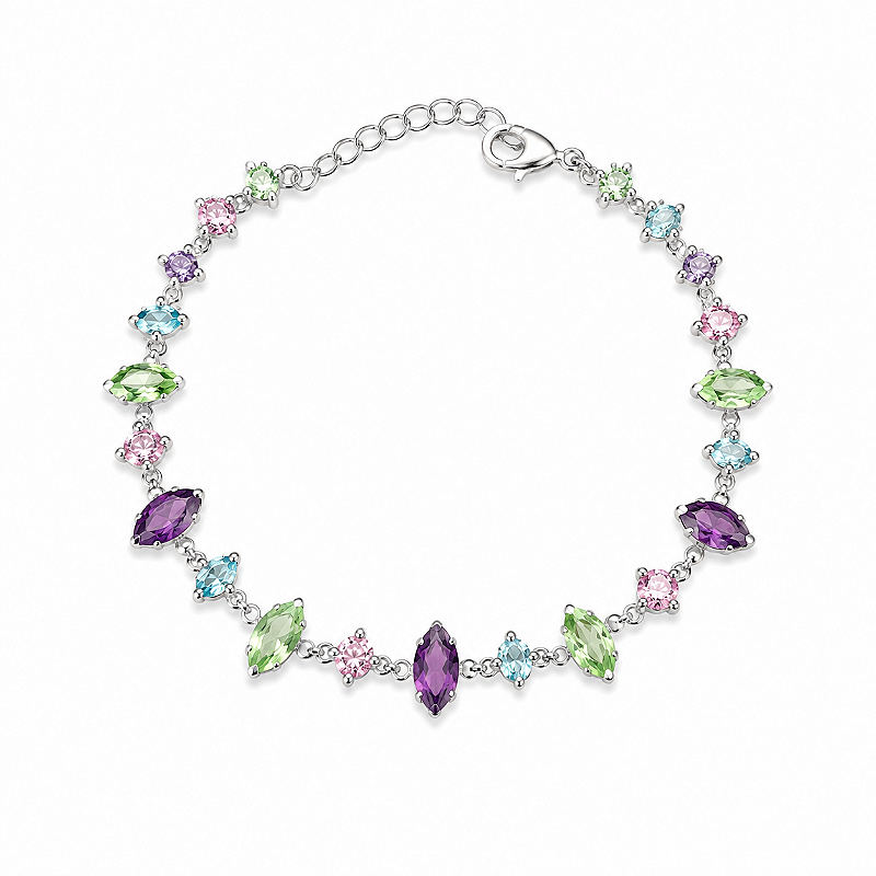 Pulseira Colors Folheada a Prata