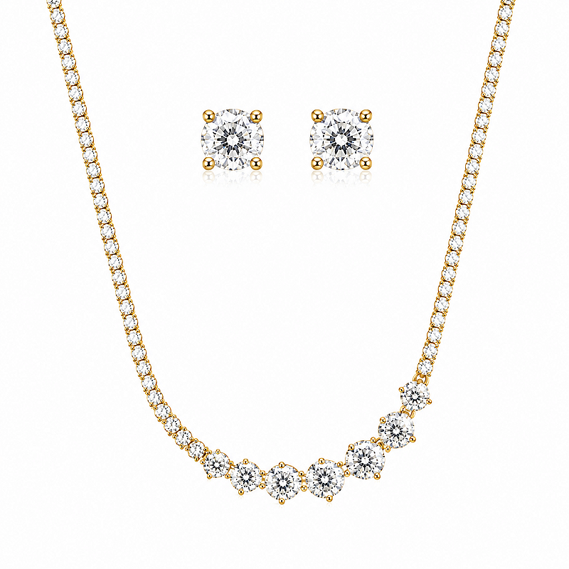 Conjunto folheado a ouro