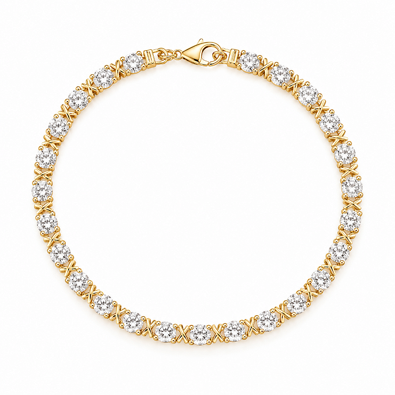 Pulseira Riviera X Folheada a Ouro