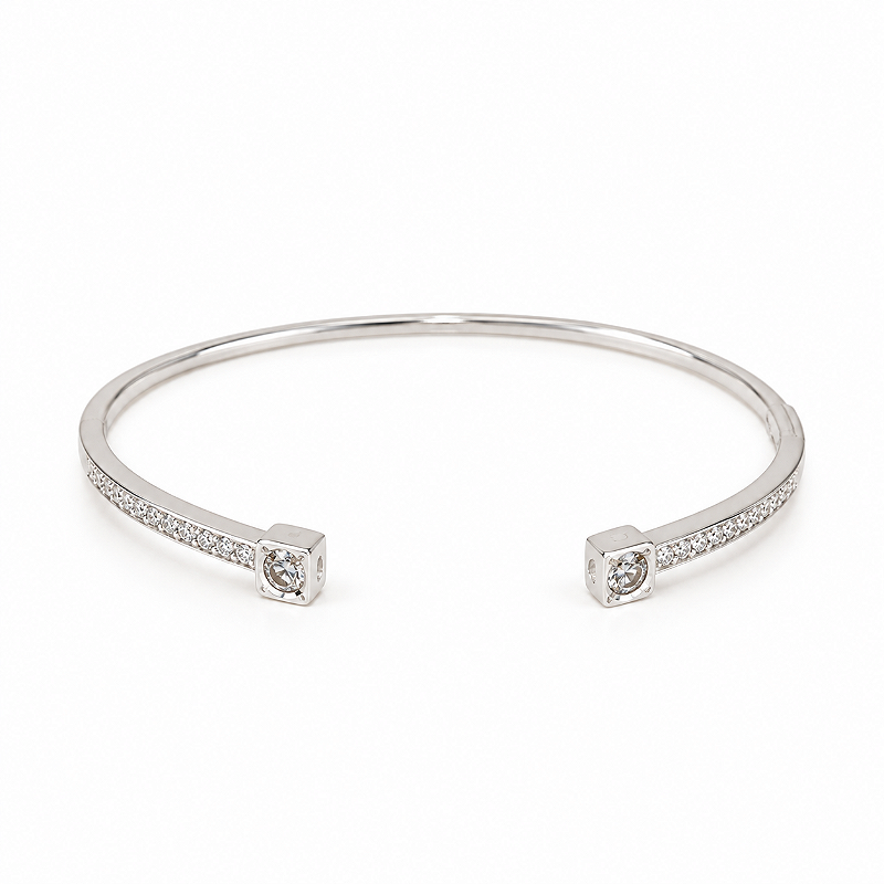 Bracelete Folheado a Prata com Zircônias