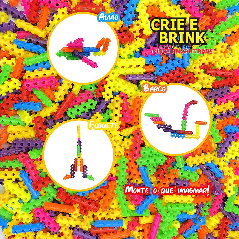 Brinquedo Blocos de Montar PINOS ENCANTADOS - Maleta 300 PÇ