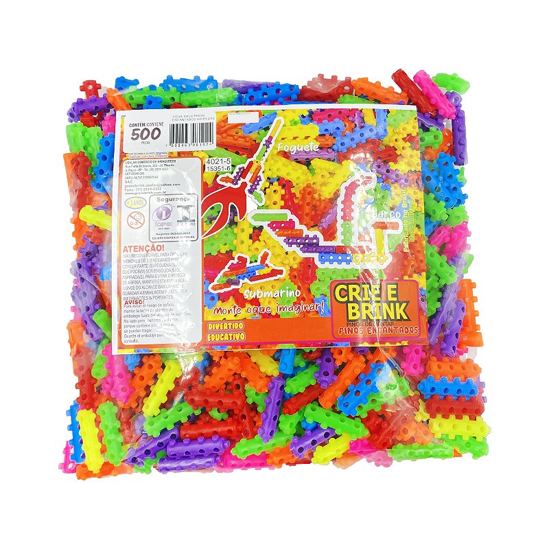 Brinquedo Blocos de Montar PINOS ENCANTADOS - Saco 500 PÇ