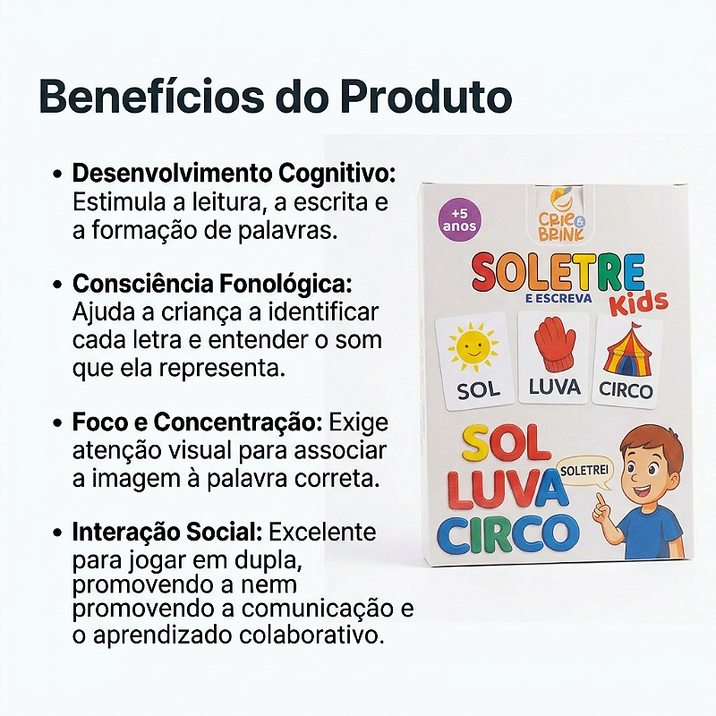 Brinquedo Didático Soletre e Escreva Infantil Criança Bebe