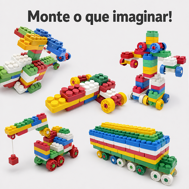 Blocos Montar 1008 Pçs Infantil Brinquedo Educativo Encaixe