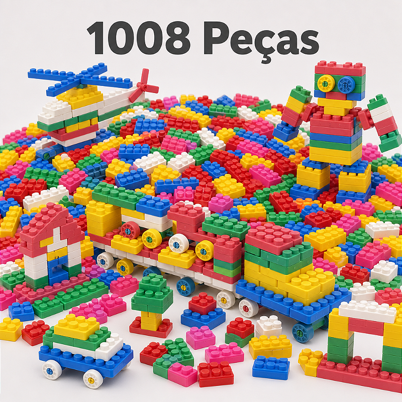 Blocos Montar 1008 Pçs Infantil Brinquedo Educativo Encaixe