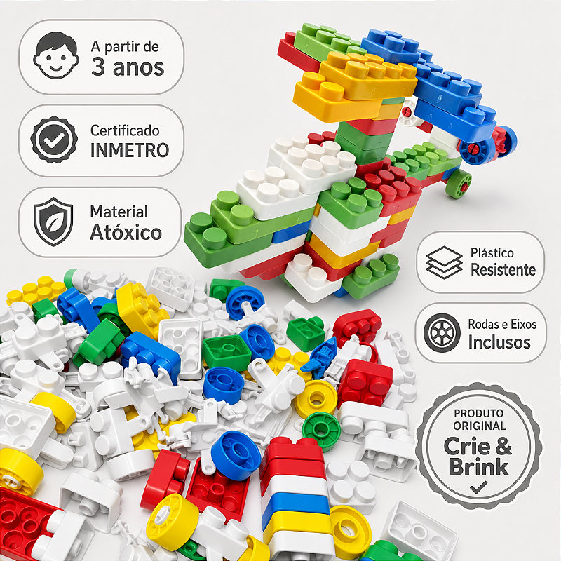 Blocos Montar 1008 Pçs Infantil Brinquedo Educativo Encaixe