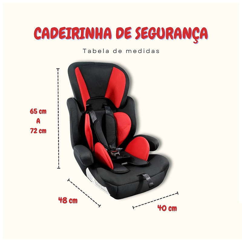 Cadeirinha Infantil Bebe Carro de 09 a 36kg PtoVer Segurança