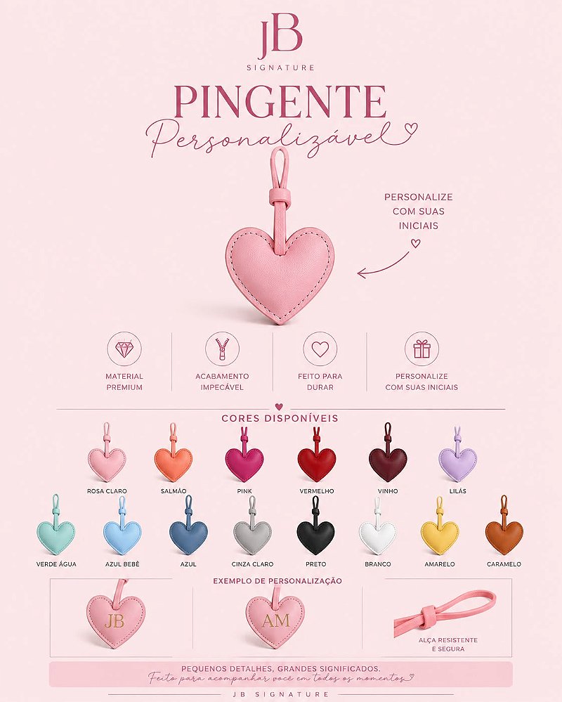 Pingente Coração Personalizável JB Signature