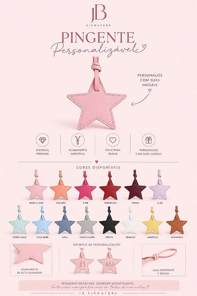 Pingente Estrela Personalizável