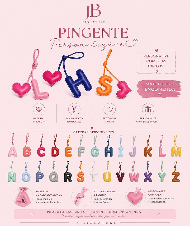 Pingente Personalizável com Letras Exclusivas