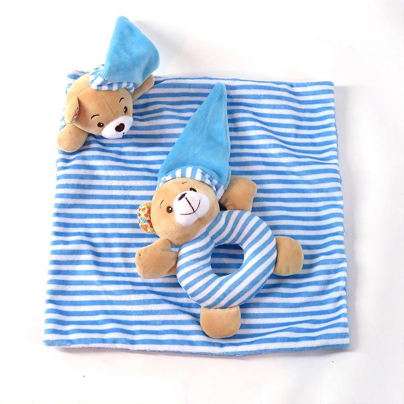 Naninha Pelúcia Para Bebê Com Chocalho Urso Love