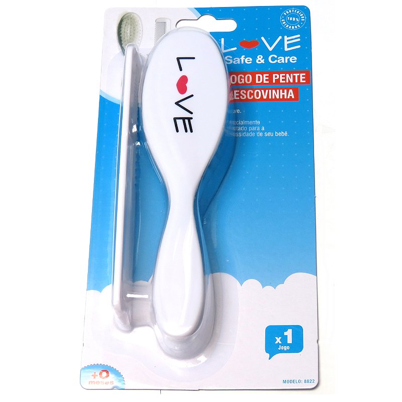 Kit Baby Tesoura, Cortador Unha, Pente, Aspirador Nasal Love