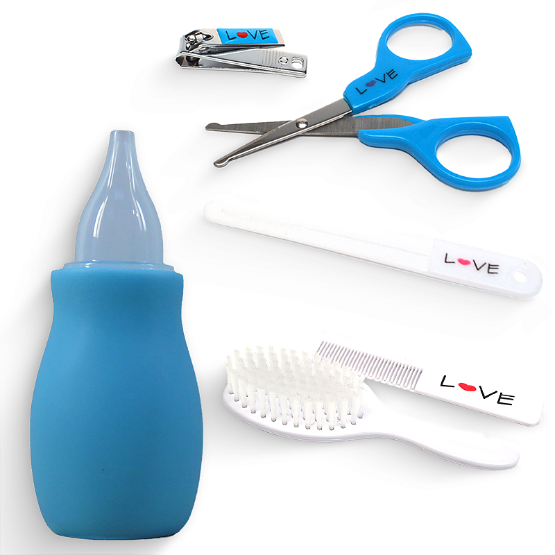 Kit Baby Tesoura, Cortador Unha, Pente, Aspirador Nasal Love