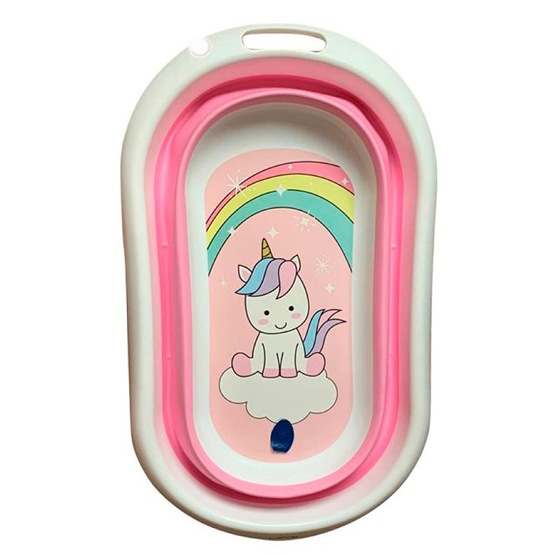Banheira De Bebe Retrátil Dobrável Silicone Love