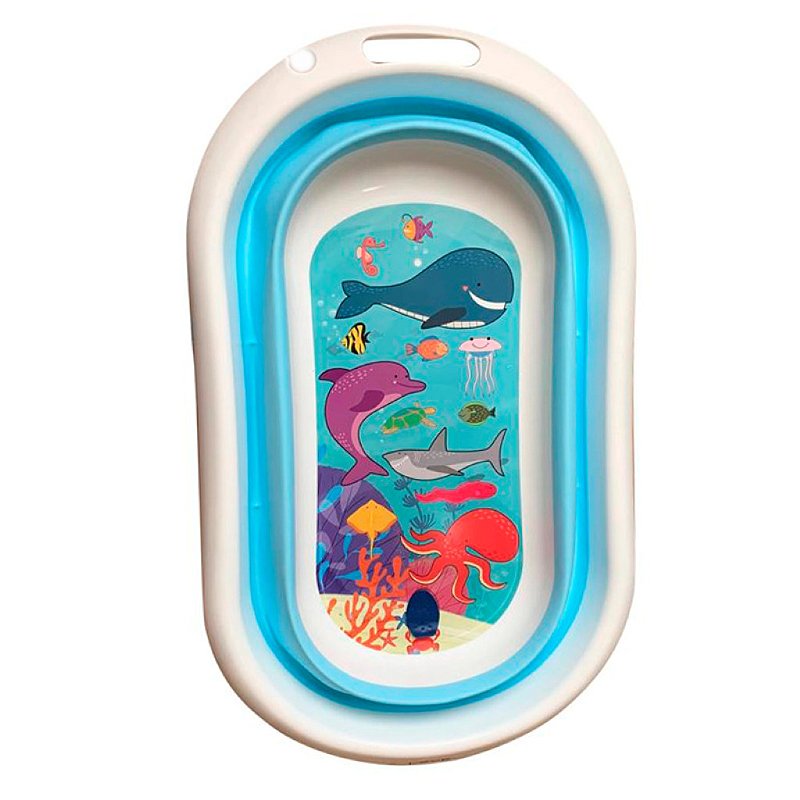 Banheira De Bebe Retrátil Dobrável Silicone Love