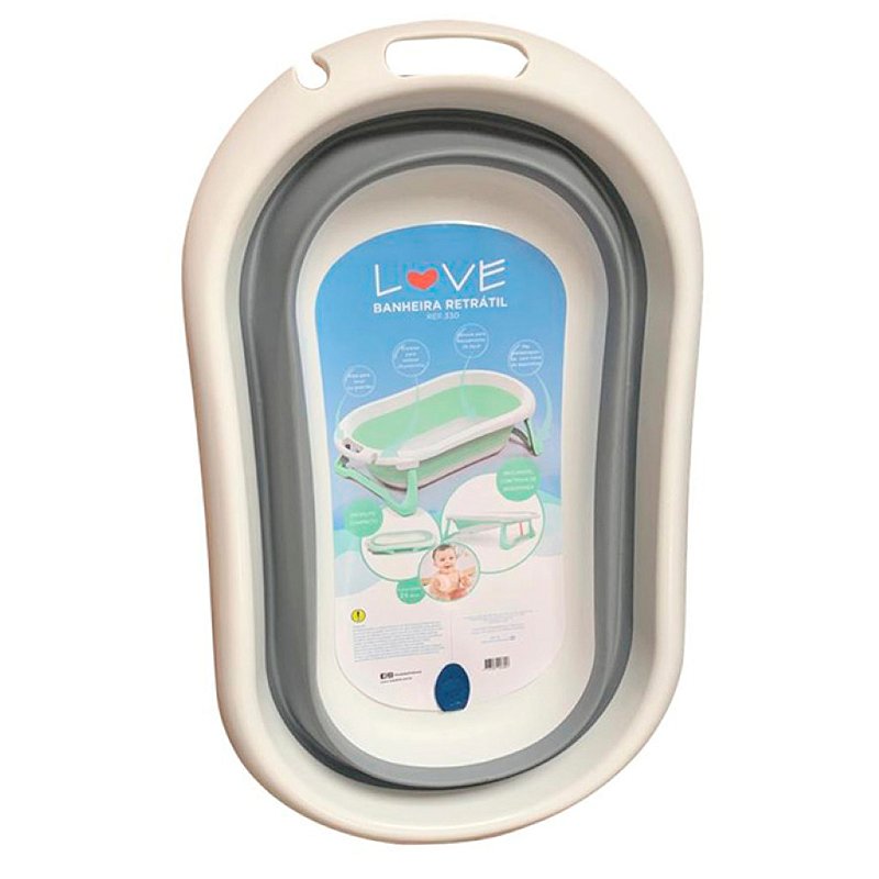 Banheira De Bebe Retrátil Dobrável Silicone Love