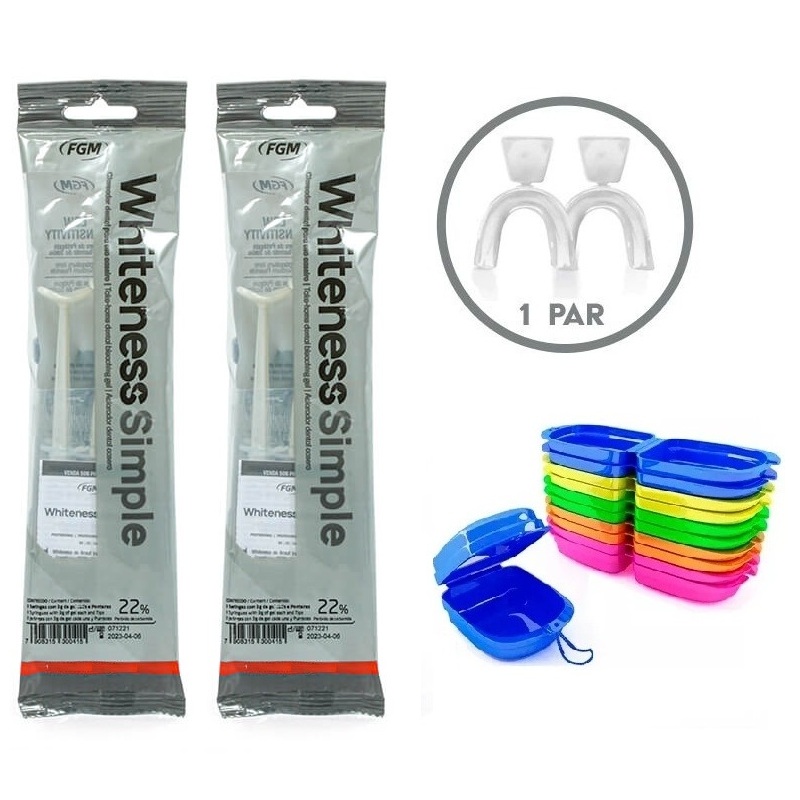 6 Clareador Whiteness Simple 22% + 1 Par de Moldeira