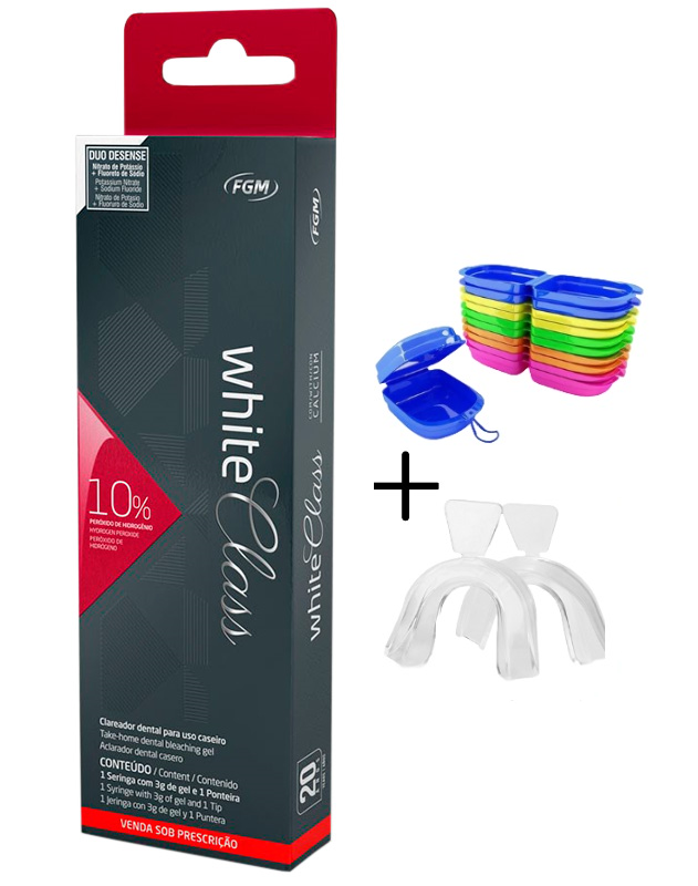 Clareador White Class 10% + 1 Par de Moldeira