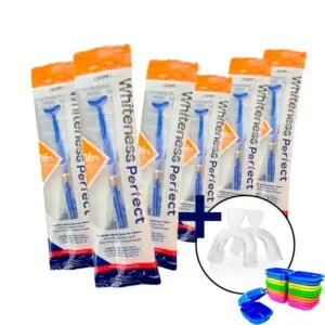 6 Clareador Whiteness Perfect 16% + 1 Par de Moldeira