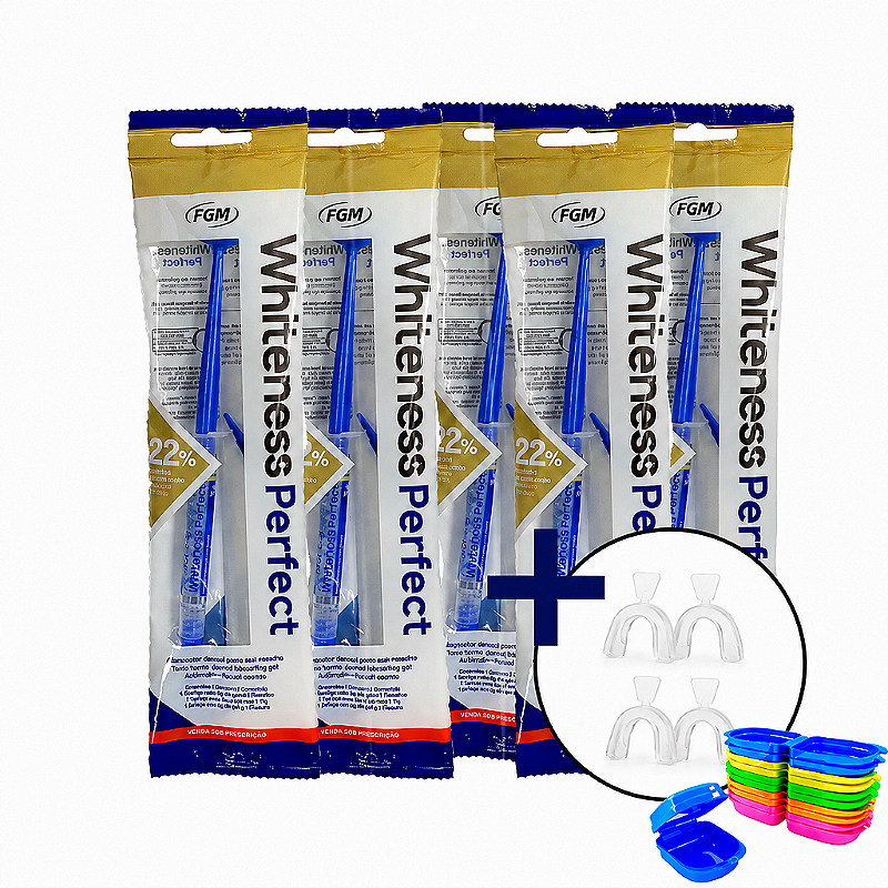 5 Clareador Whiteness Perfect 22% + 2 Pares de Moldeira