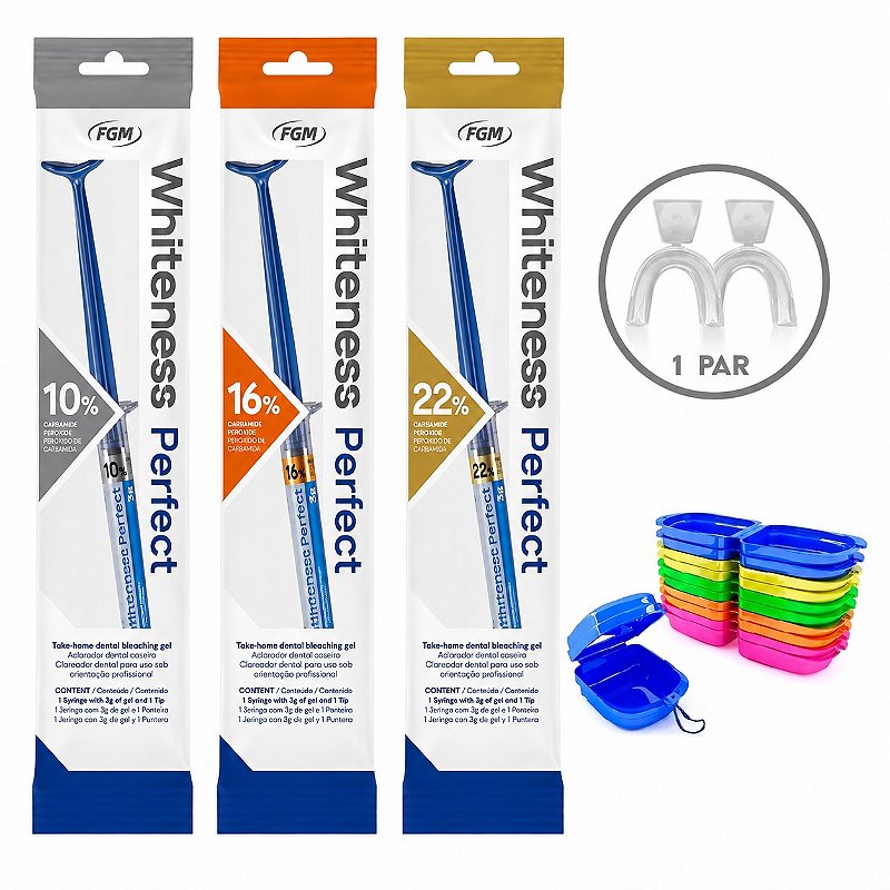 Kit Whiteness Perfect 10% + 16% + 22% + 1 Par de Moldeira