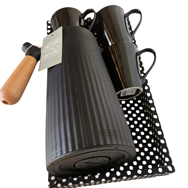 KIT CAFÉ POÁ - COM GARRAFA TÉRMICA E CANECAS | 5 PEÇAS