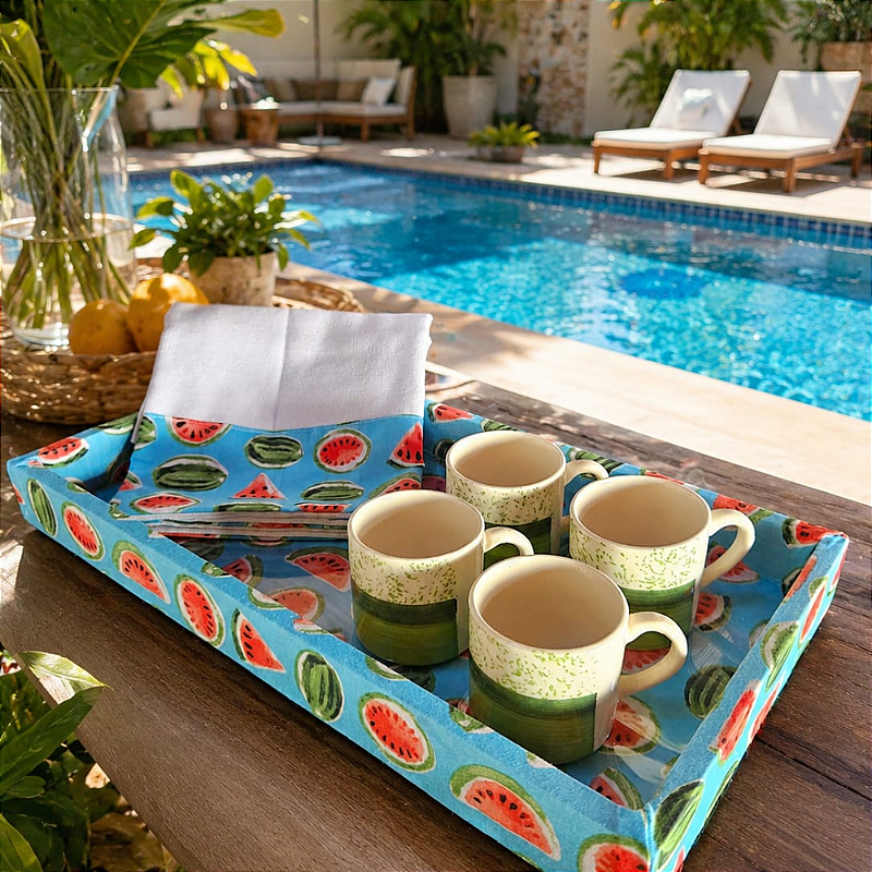KIT CAFÉ MELÂNCIA - COM XÍCARAS E PANO DE COPA | 6 PEÇAS