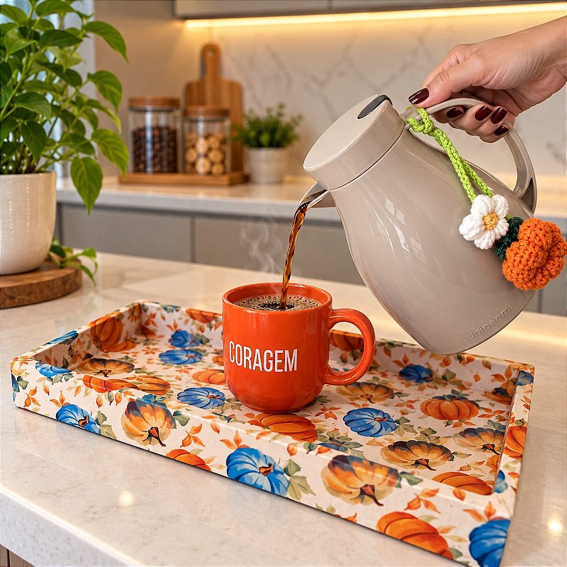 KIT CAFÉ ABÓBORAS - COM GARRAFA TÉRMICA E CANECA | 4 PEÇAS