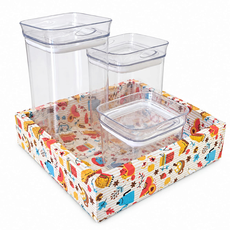 KIT MANTIMENTOS DOCE MOMENTO - COM 3 POTES HERMÉTICOS | 4 PEÇAS