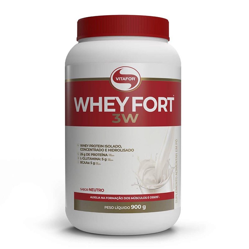 WHEY FORT 3W POTE 900G NEUTRO