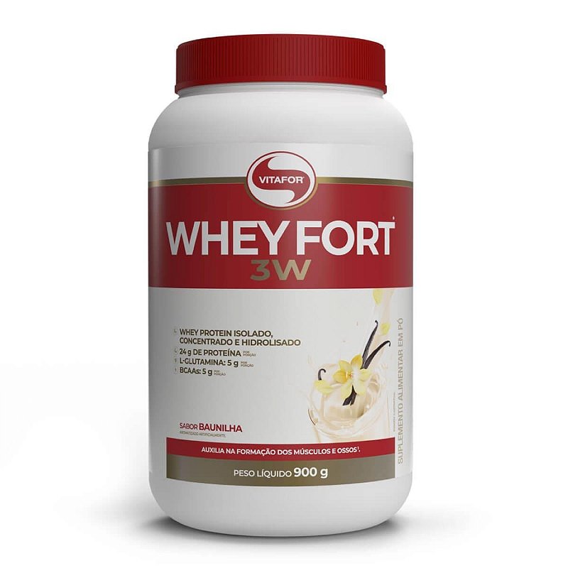 WHEY FORT 3W POTE 900G BAUNILHA