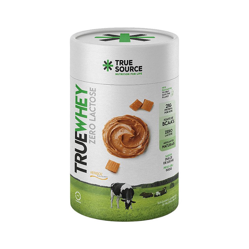 PROTEINA TRUE WHEY ZERO LACTOSE DULCE DE LECHE 900G POTE - TRUE SOURCE