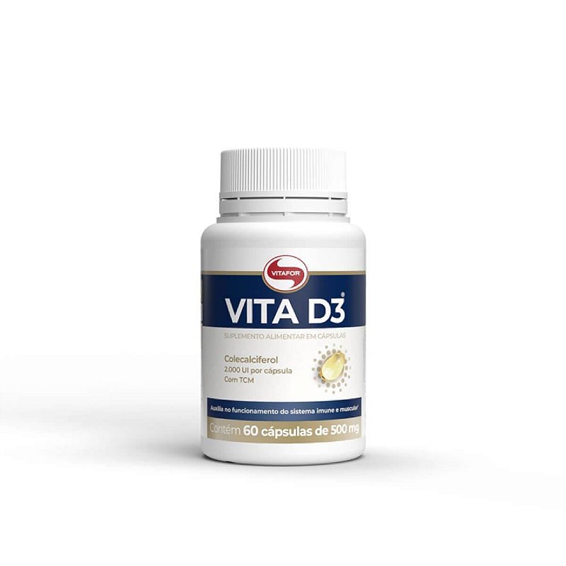 VITAMINA D 60 CÁPSULAS DE 500mg - 2.000UI