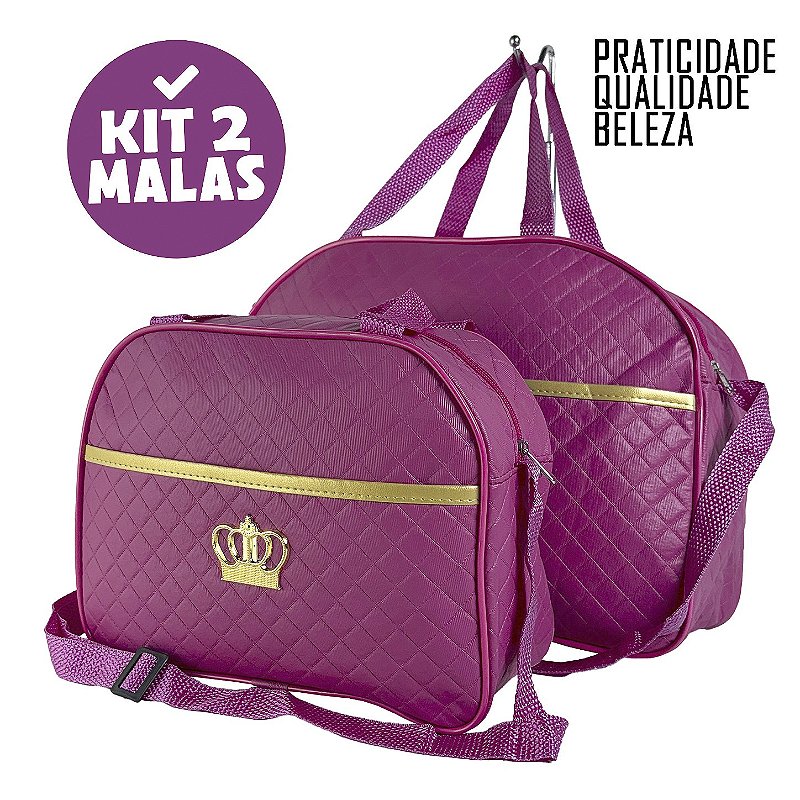 Kit Mala Bolsa Maternidade 2 Peças Vies - Pink