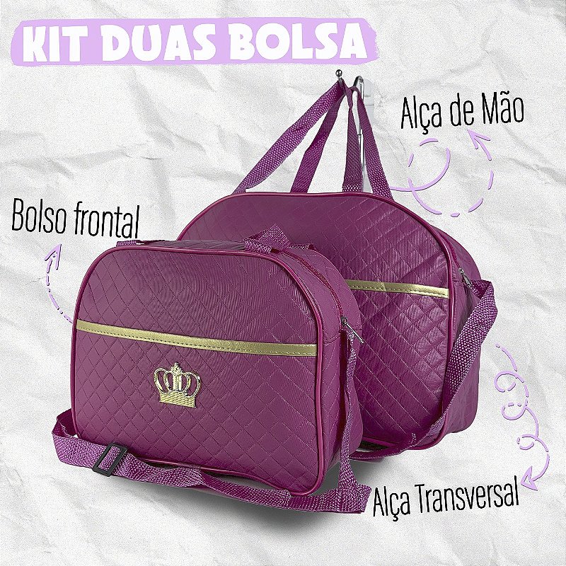 Kit Mala Bolsa Maternidade 2 Peças Vies - Pink