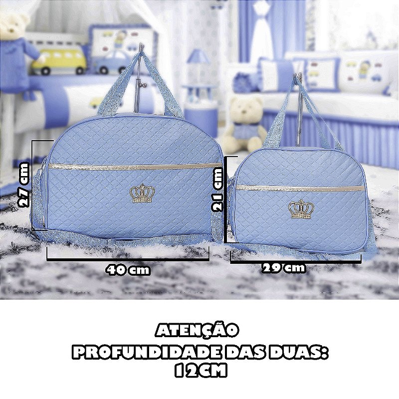 Kit Mala Bolsa Maternidade 2 Peças Vies - Azul Bebe