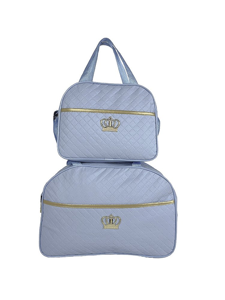 Kit Mala Bolsa Maternidade 2 Peças Vies - Azul Bebe
