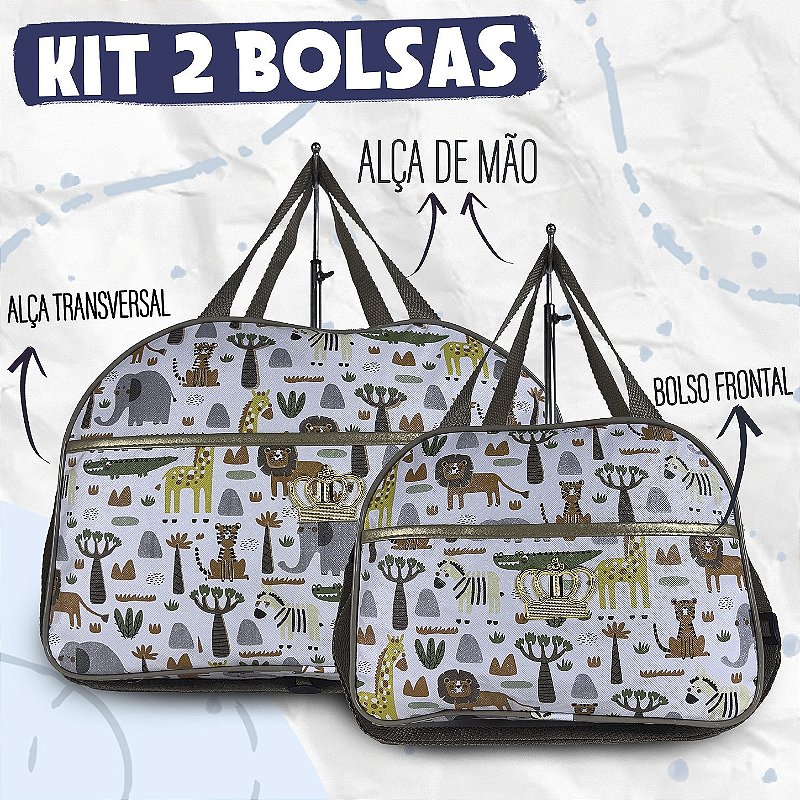 Kit Mala Bolsa Maternidade 2 Peças Vies - Safari