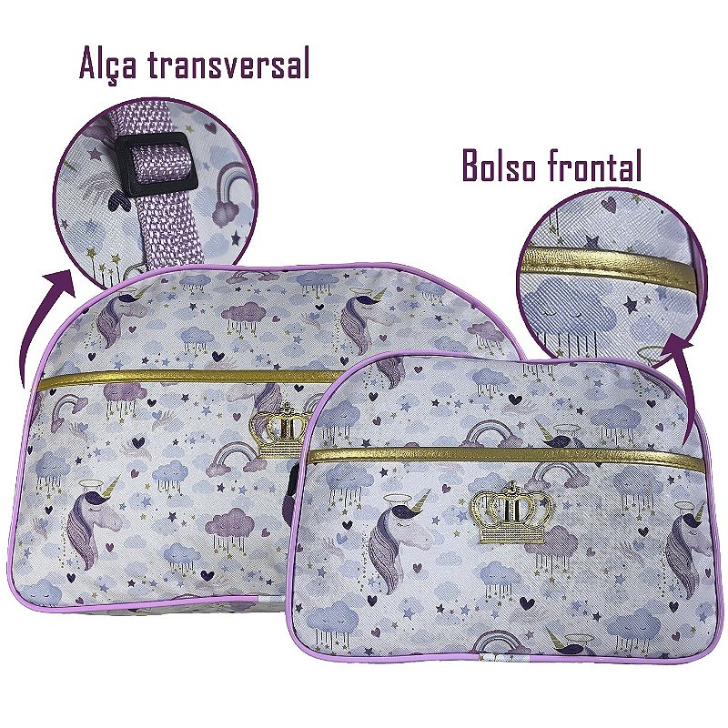 Kit Mala Bolsa Maternidade 2 Peças Vies - Unicórnio