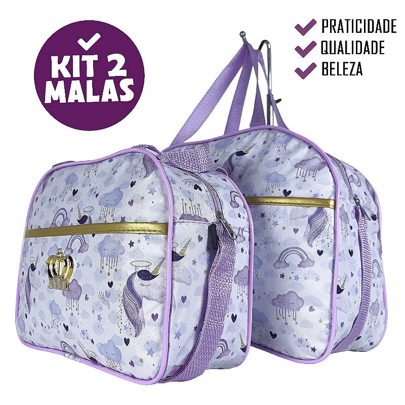 Kit Mala Bolsa Maternidade 2 Peças Vies - Unicórnio