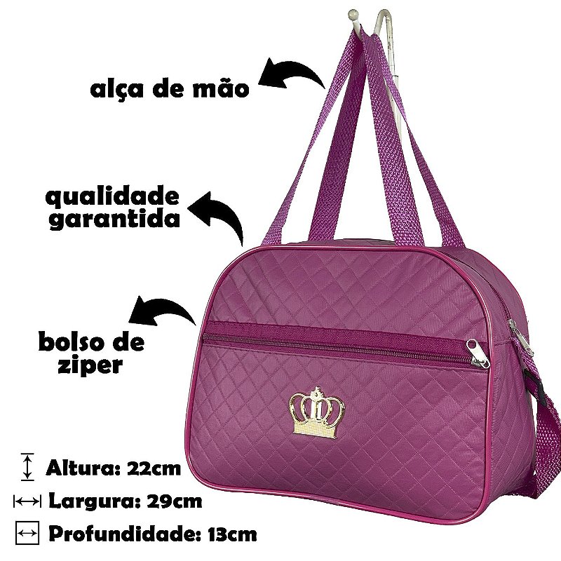 Kit Mala Bolsa Maternidade 2 Peças Zíper - Pink