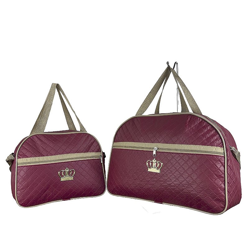 Kit Mala Bolsa Maternidade 2 Peças Zíper- Vermelha