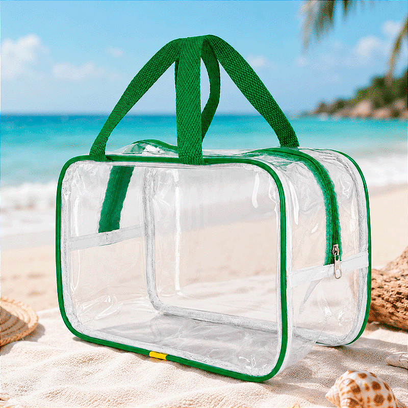 Bolsa Necessaire Transparente Feminina Organizadora Verde