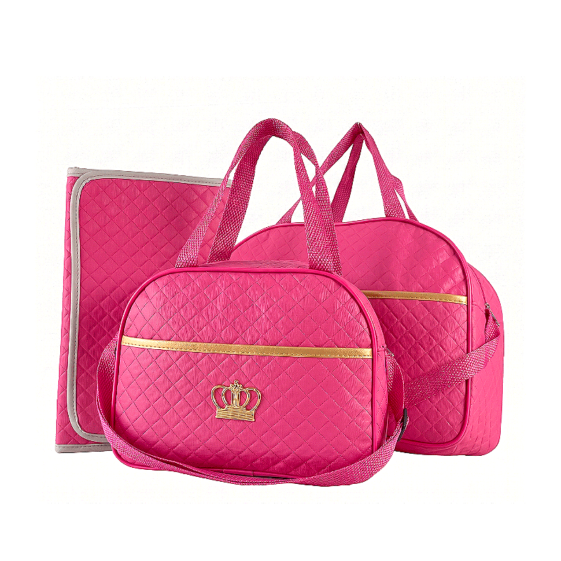 Kit 2 Bolsa Maternidade com Trocador de Bebê Dobravél - Pink