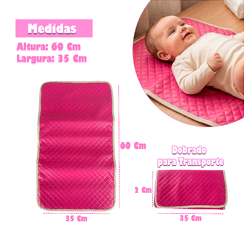 Kit 2 Bolsa Maternidade com Trocador de Bebê Dobravél - Pink
