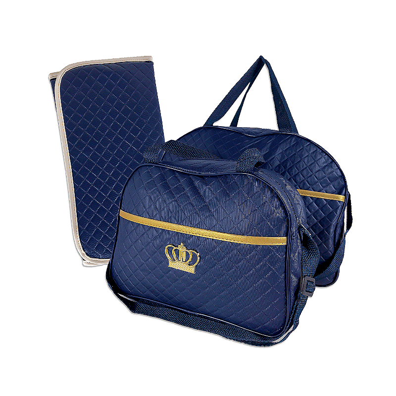 Kit 2 Bolsa Maternidade com Trocador de Bebê Dobravél - Azul Marinho