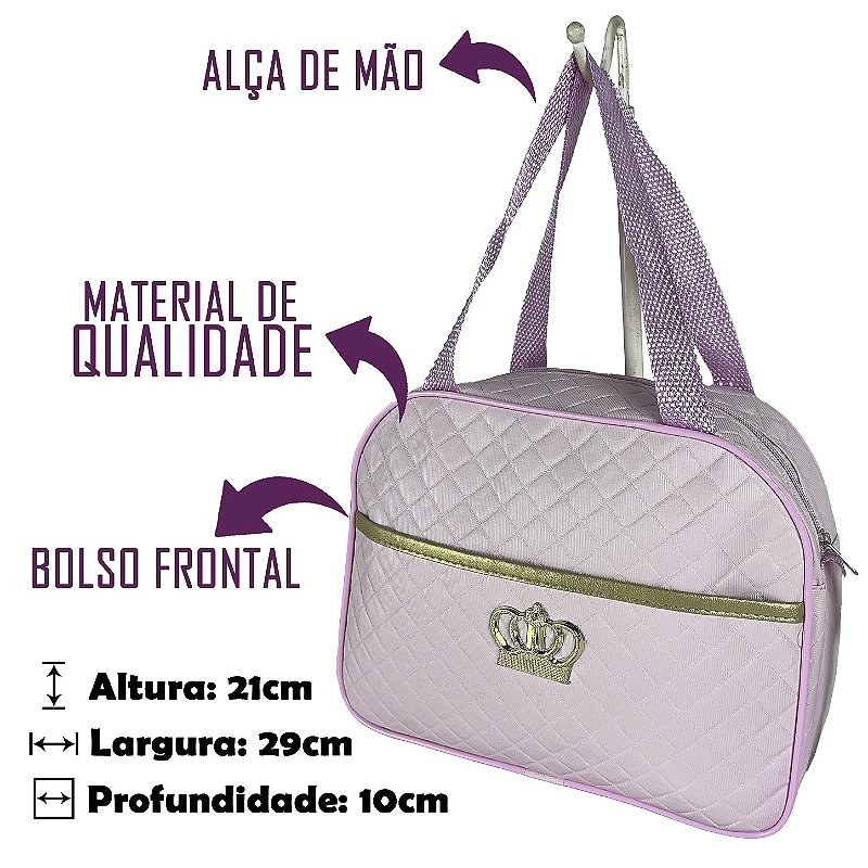 Kit 2 Bolsa Maternidade com Trocador de Bebê Dobravél - Rosa BB