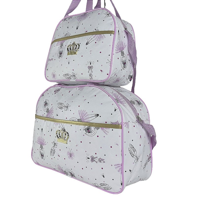 Kit Mala Bolsa Maternidade 3 Peças – Mala Grande, Mala Média e Mochila Bailarina